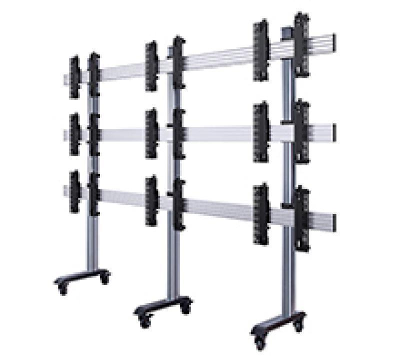 BT8371-3x3/BB Universal Mobile Videowall Stand - 3 x 3