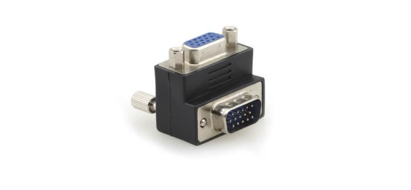 AD-GM/GF/RA 15–pin HD (M) to 15–pin HD (F) Right–Angled Adapter