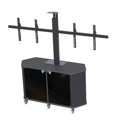 PACKAGE E PL3072 Monitor Cart with PM-D Dual Monitor Mount