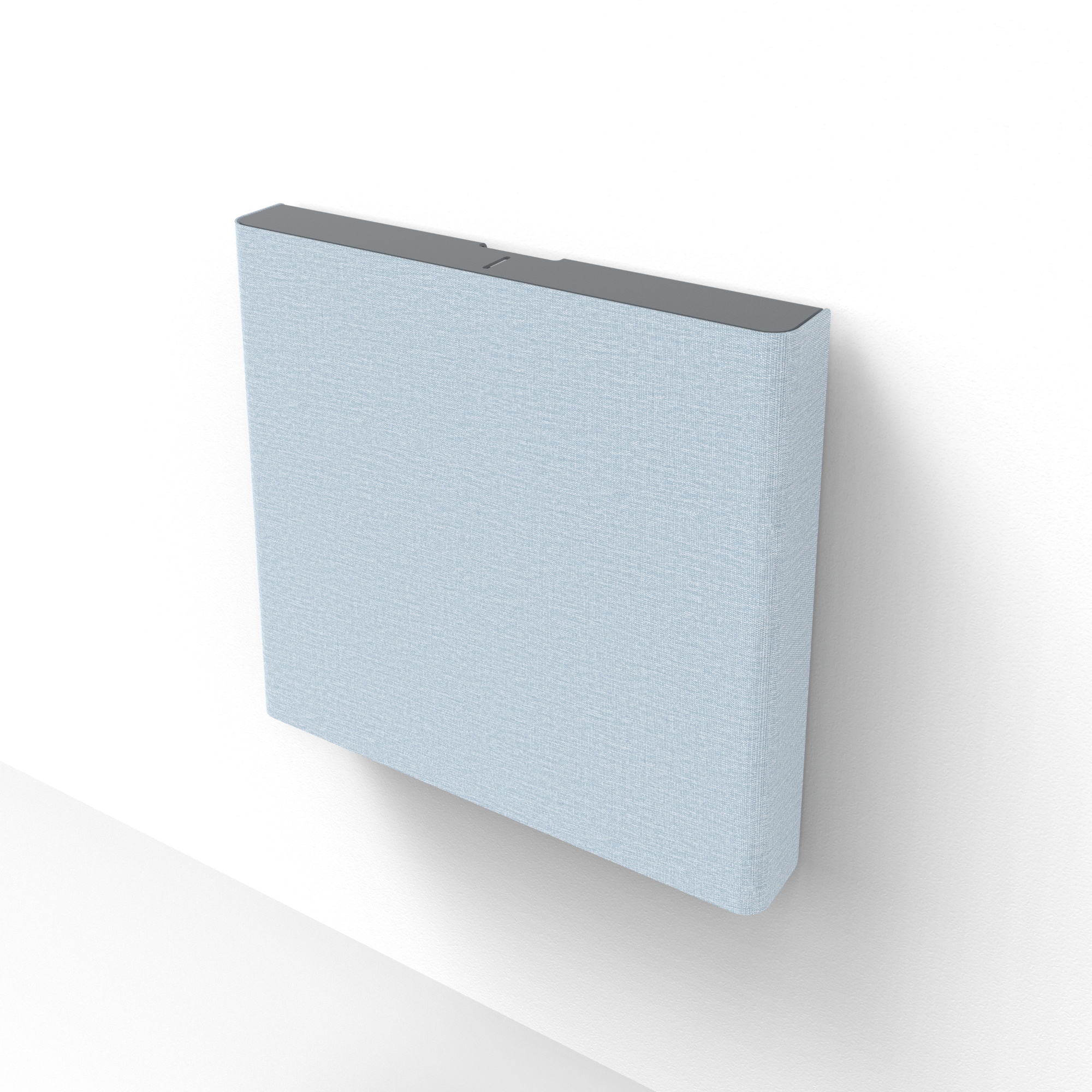 H892-BG-BL AV Credenza Mini, Black Grey with Blue Fabric