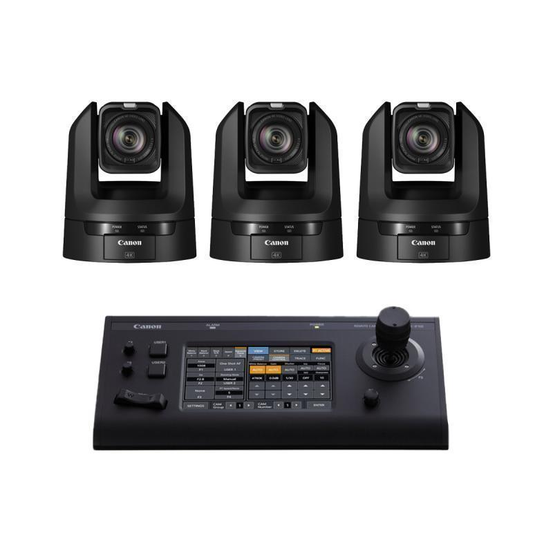 CR-N100 PTZ Cameras (3 X Black) + 1 X RC-IP100 Controller Bundle