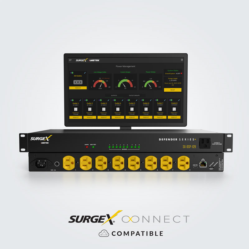 SX-DSP-129 IP Connected Multi-Stage Surge Suppression, Detachable Power Cord