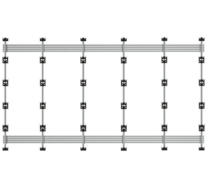 BT93INFWP-W-5X5/S Wall Mount for INFiLED WP Series 5x5 dvLED Videowall