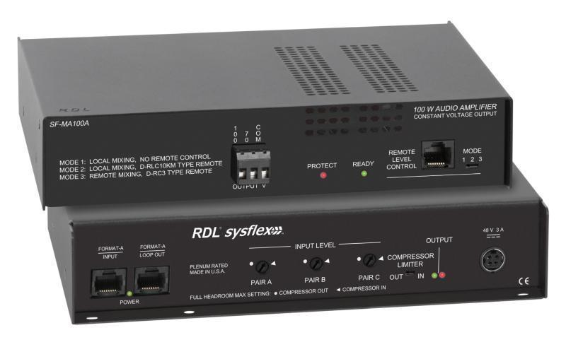 SF-MA100A Format-A to 100 W Mono Audio Mixer-Amplifier - 70 V or 100 V