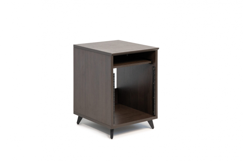GFW-ELITEDESKRK-BRN Elite Furniture Series 10U Studio Rack Table in Dark Walnut Finish