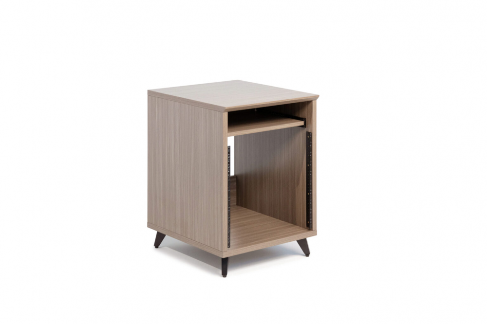 GFW-ELITEDESKRK-GRY Elite Furniture Series 10U Studio Rack Table in Driftwood Grey Finish