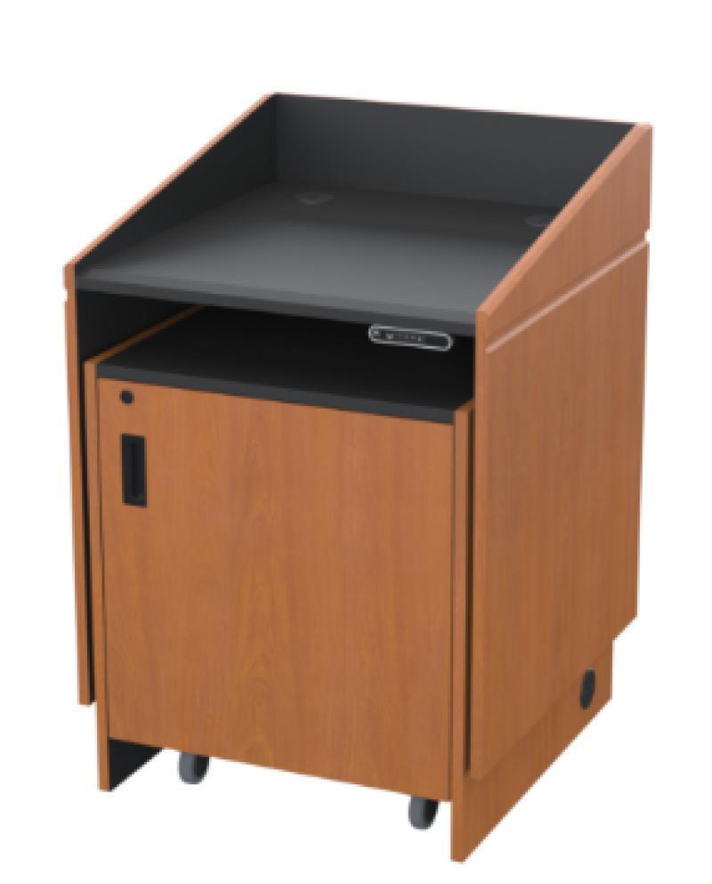 LEXYZ34 HCT Height Adjustable Multimedia Lectern, Hayward Cherry