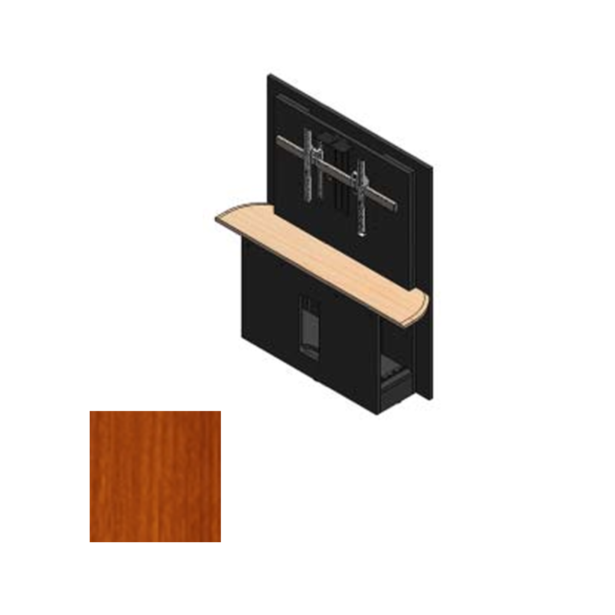 36RW-S HCT Table Section with Single Monitor Mount - Hayward Cherry