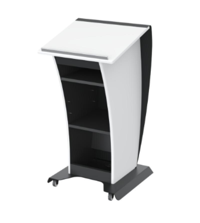 LEX24 CWT Mobile Modern Lectern, Crystal White