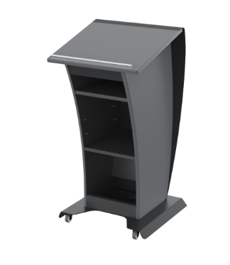 LEX24 SGT Mobile Modern Lectern, Shark Grey