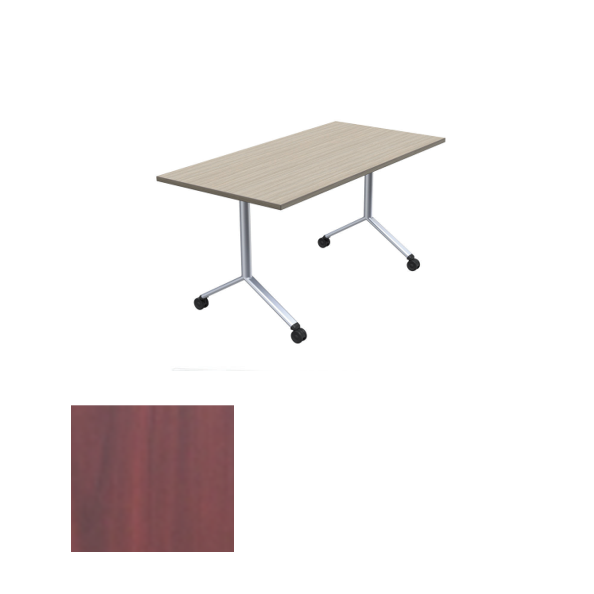 DFYZ4830 BWL Folding Training Desk (48" X 30"), Brazilian Walnut