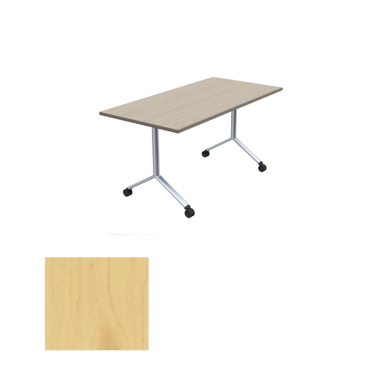 DFYZ4830 MPL Folding Training Desk (48" X 30"), Maple