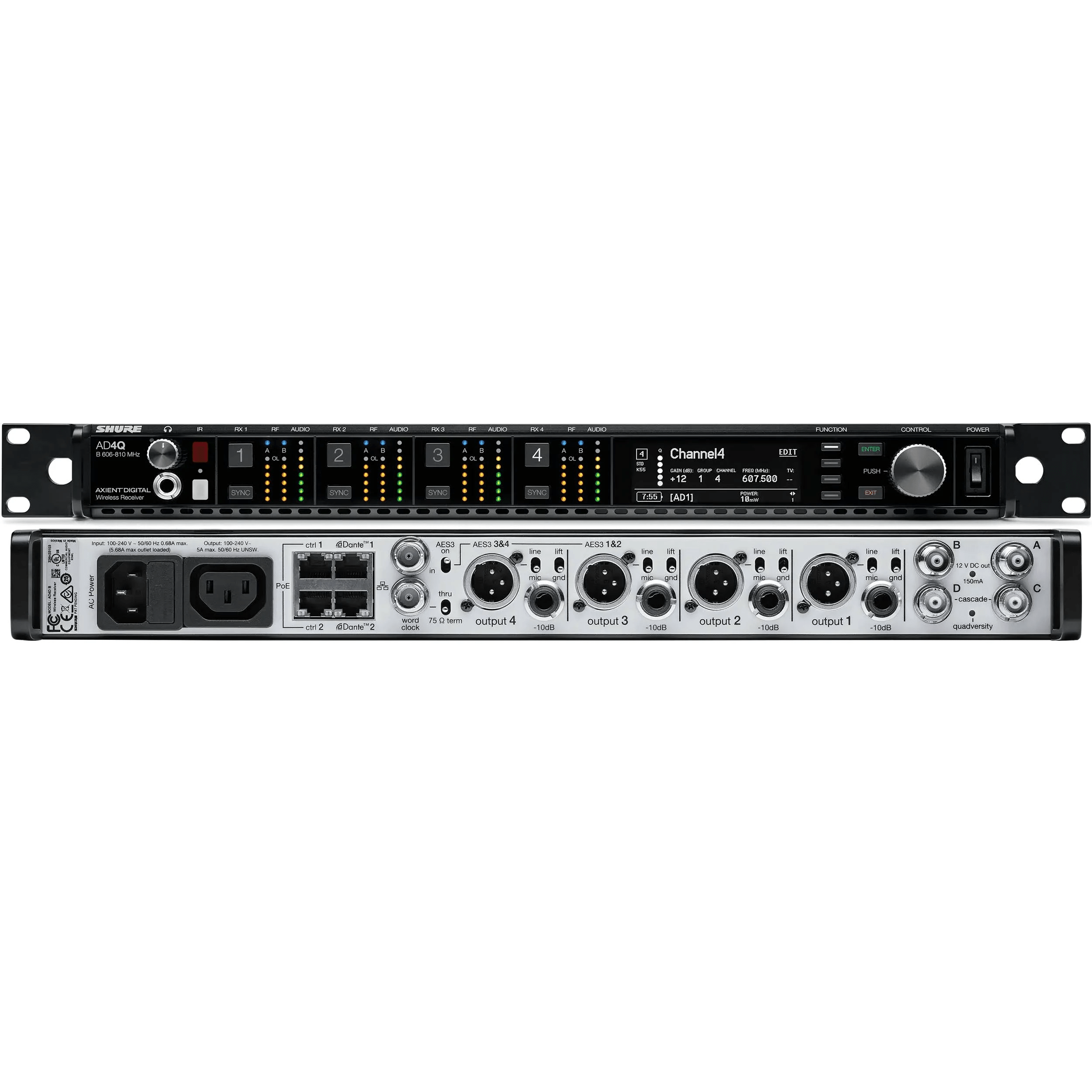 AD4Q-DCTA=-B AD QUAD CH DC Rx L/PTS 606-810 MHz TAA