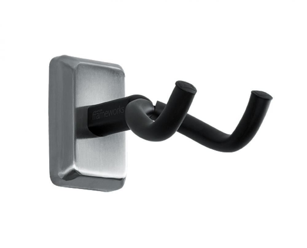 GFW-GTR-HNGRSCH Frameworks Wall Mounted Guitar Hanger with Satin Chrome Mounting Plate