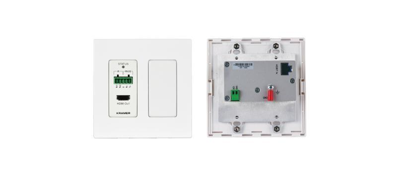WP-789R/US-D(W) 4K60 4:2:0 HDMI 2–Gang PoE Wall–Plate Receiver with RS–232 & IR over Long–Reach HDBaseT