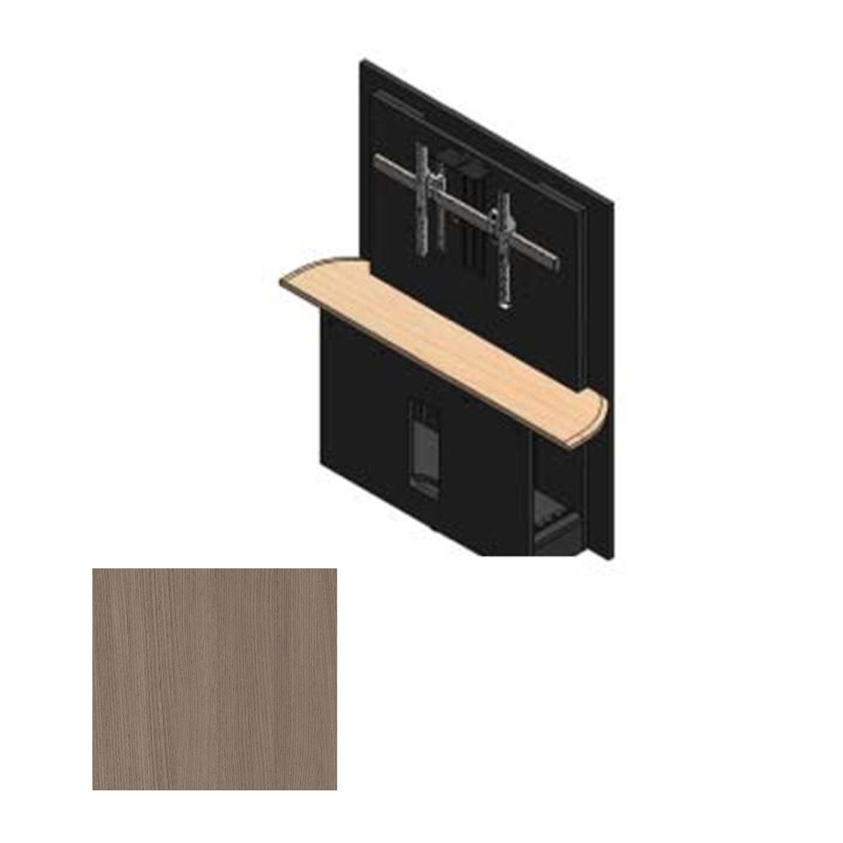 36RW-S AST Table Section with Single Monitor Mount - Avery Suede