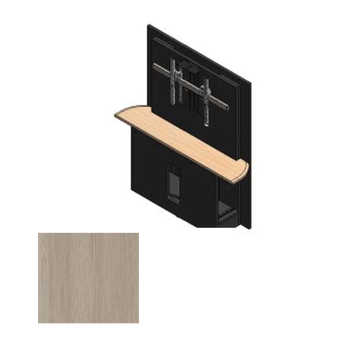 36RW-S SBT Table Section with Single Monitor Mount - Saratoga Blonde