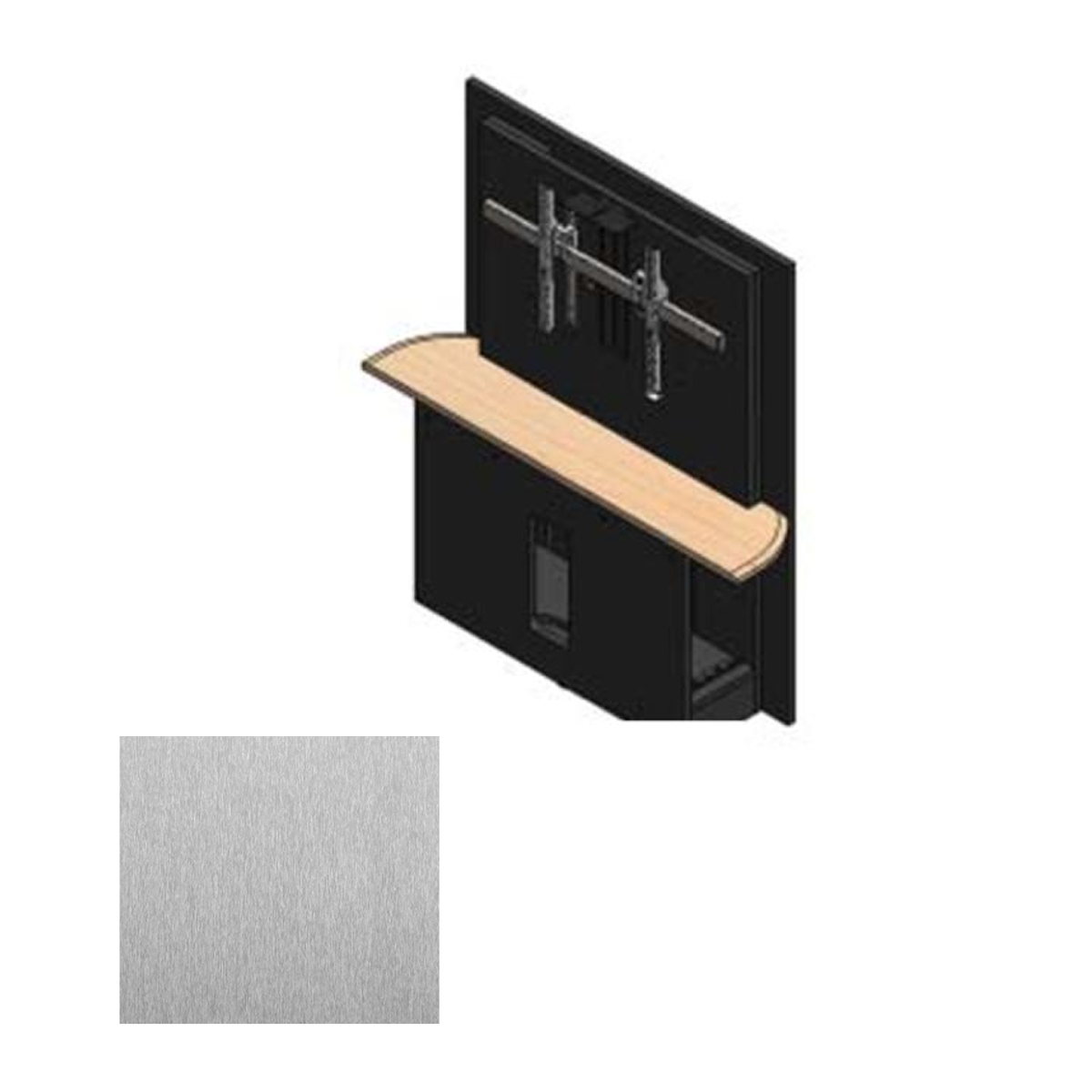 36RW-S SST Table Section with Single Monitor Mount - Silver Silk