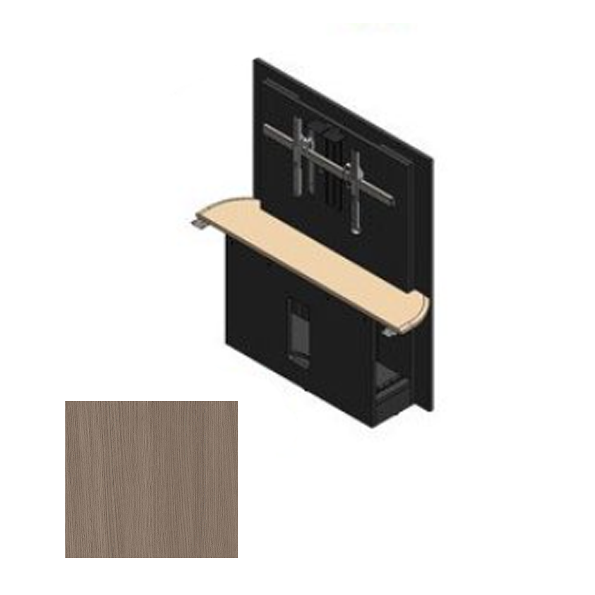 36RW-XL AST Table Section with Single XL Monitor Mount - Avery Suede