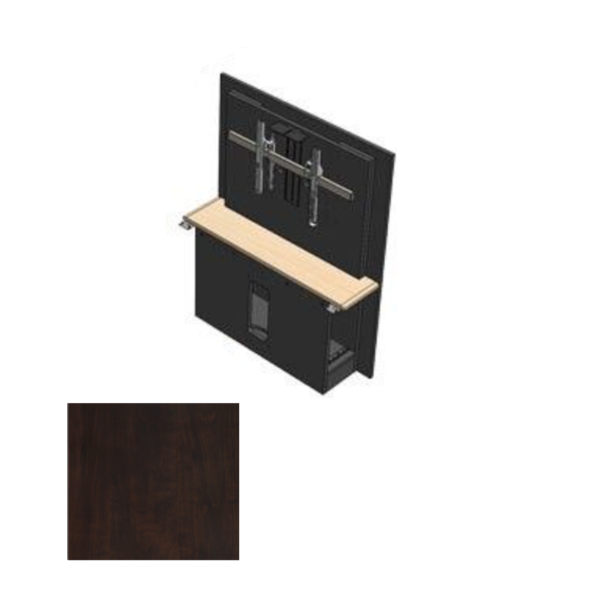526RW-S CPT T526 Table - Section with Single Monitor Mount, Chocolate Pear