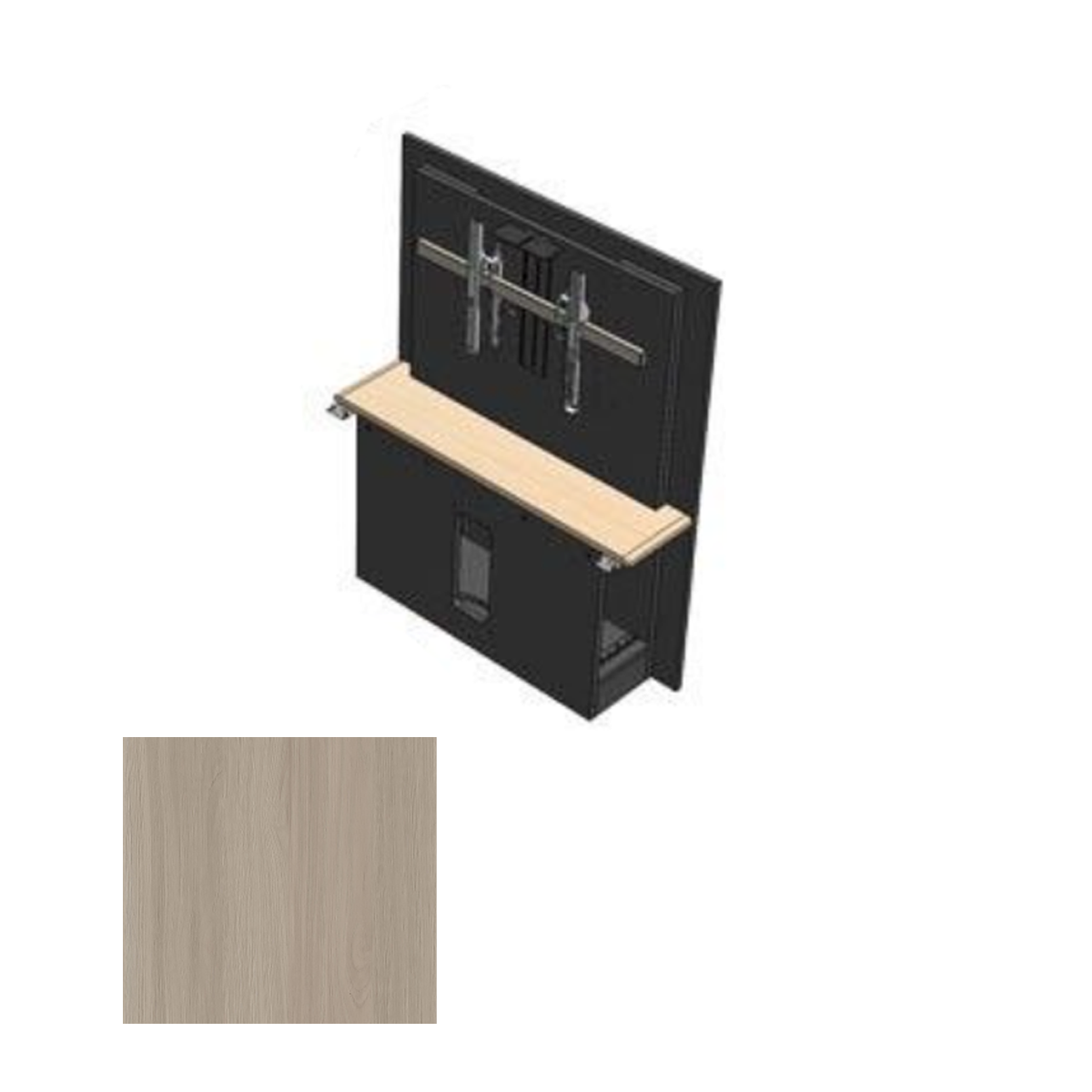 526RW-S SBT T526 Table - Section with Single Monitor Mount, Saratoga Blonde