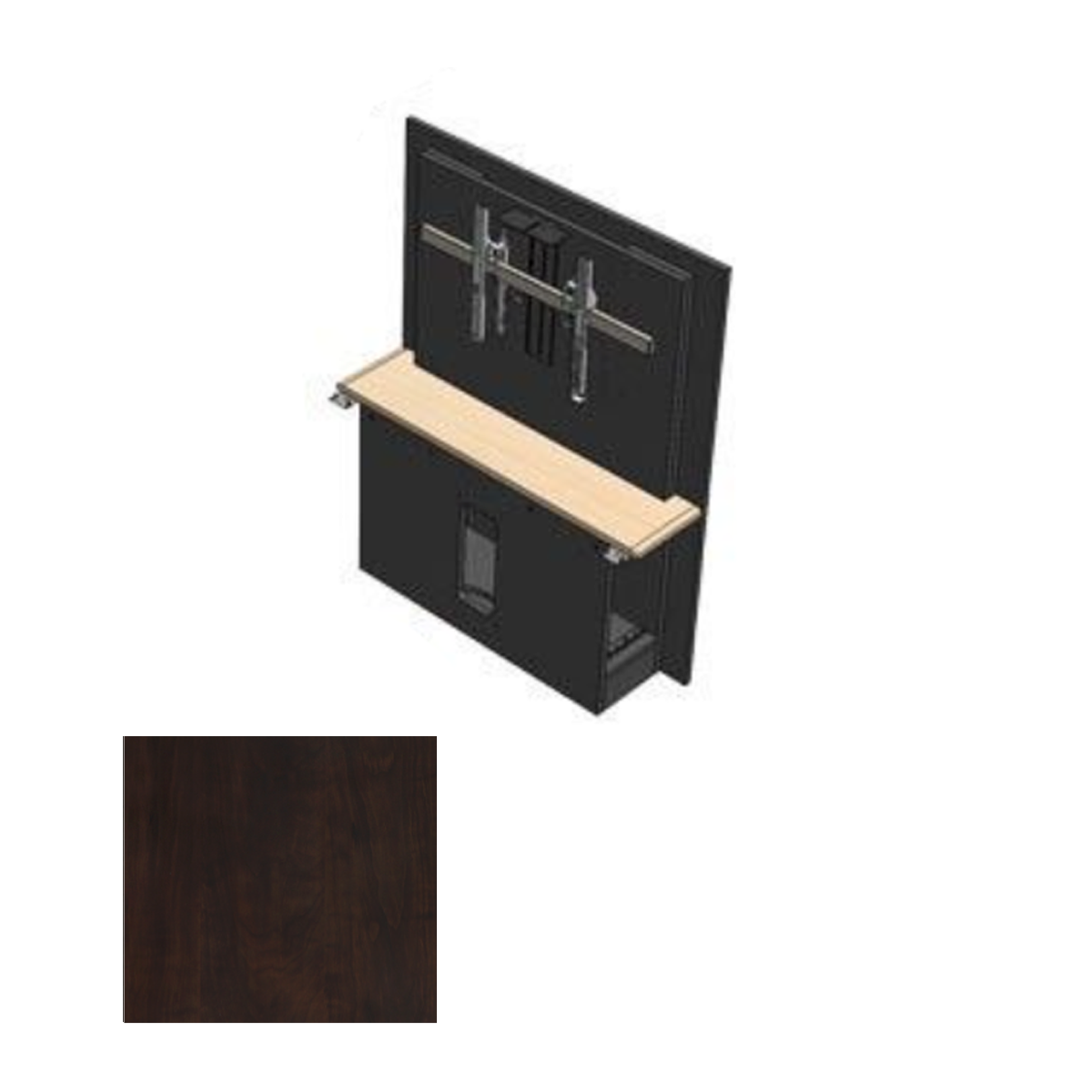 526RW-XL CPT T526 Table - Section with Single XL Monitor Mount, Chocolate Pear