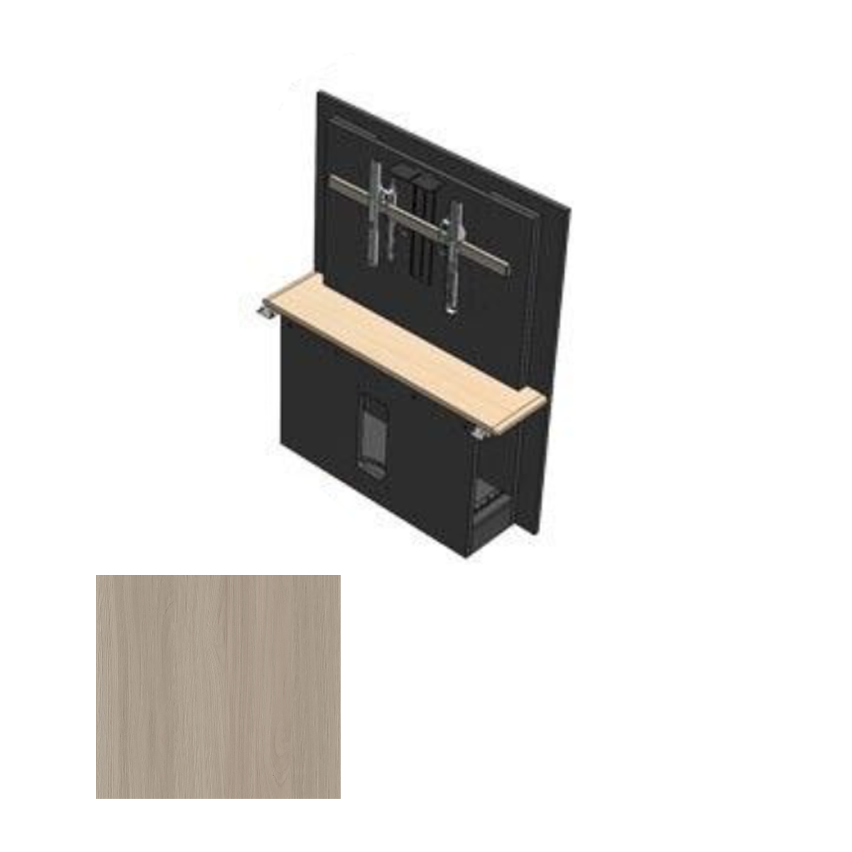 526RW-XL SBT T526 Table - Section with Single XL Monitor Mount, Saratoga Blonde