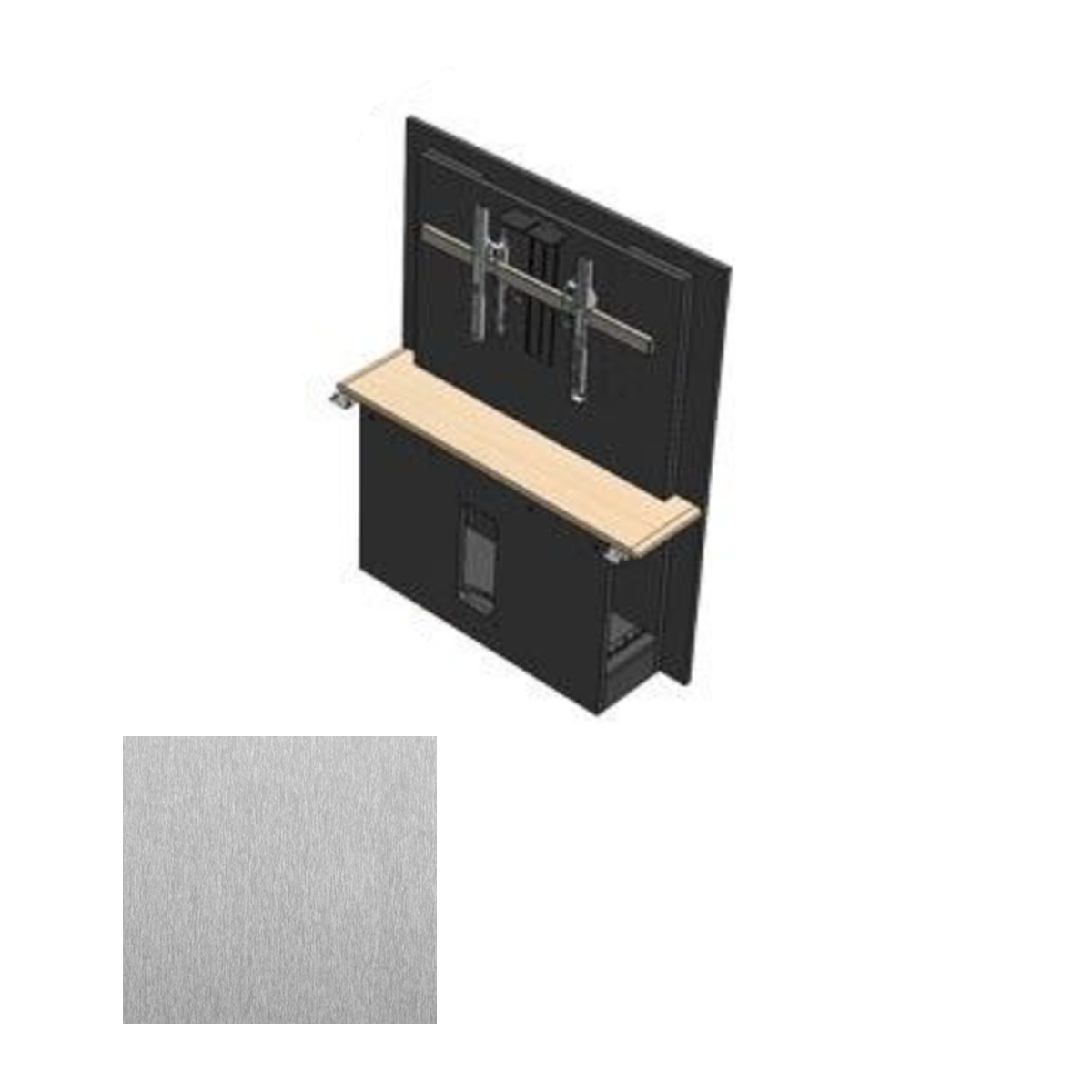 526RW-XL SST T526 Table - Section with Single XL Monitor Mount, Silver Silk