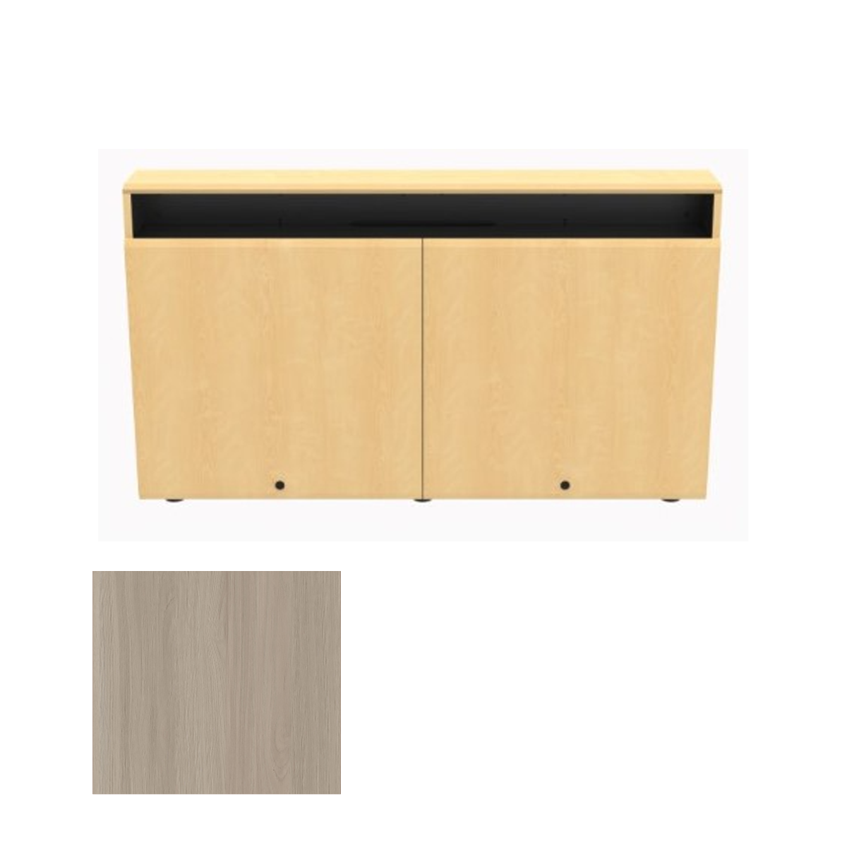 CR2-WM SBT Dual Rack Wall Mounted Credenza, Saratoga Blonde