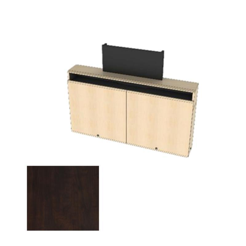 CR2-WM-CM CPT Dual Rack Wall Mounted Credenza + Cable Management, Chocolate Pear