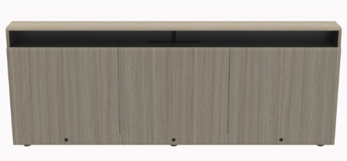 CR3-WM SBT Triple Rack Wall Mounted Credenza, Saratoga Blonde