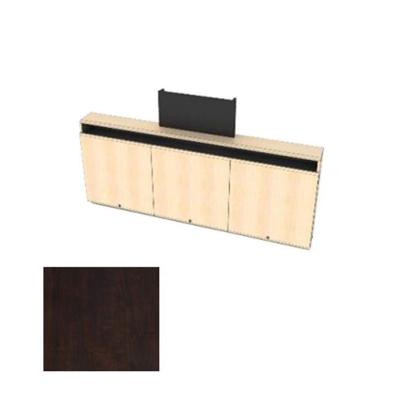 CR3-WM-CM CPT Triple Rack Wall Mounted Credenza + Cable Management, Chocolate Pear