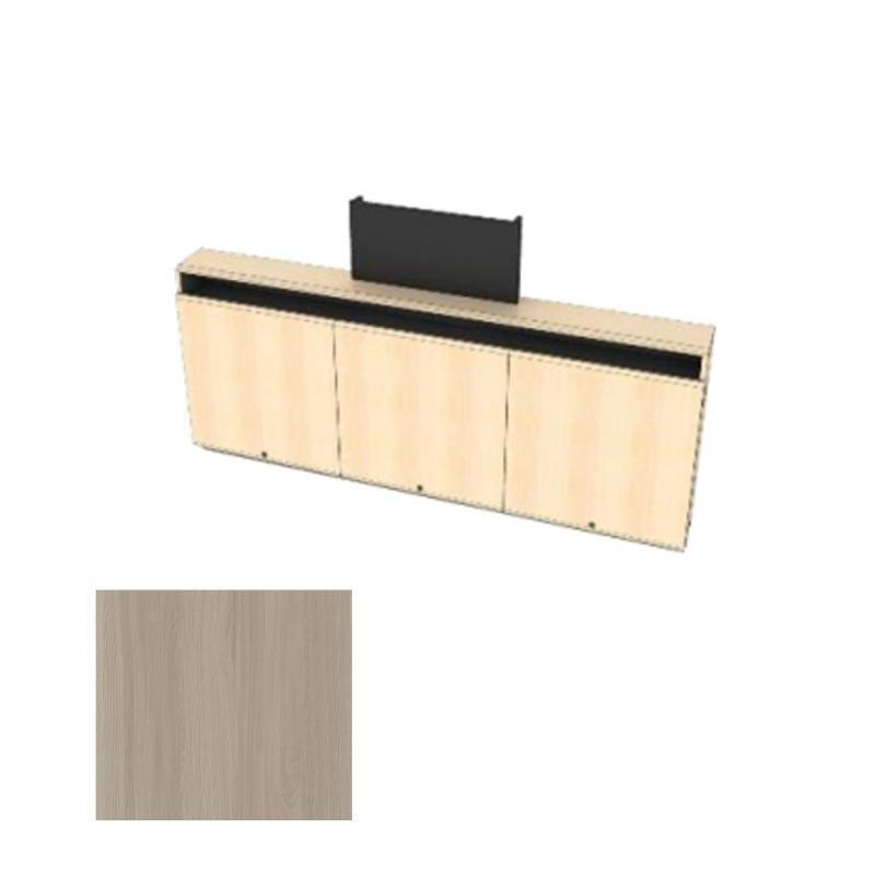 CR3-WM-CM SBT Triple Rack Wall Mounted Credenza + Cable Management, Saratoga Blonde