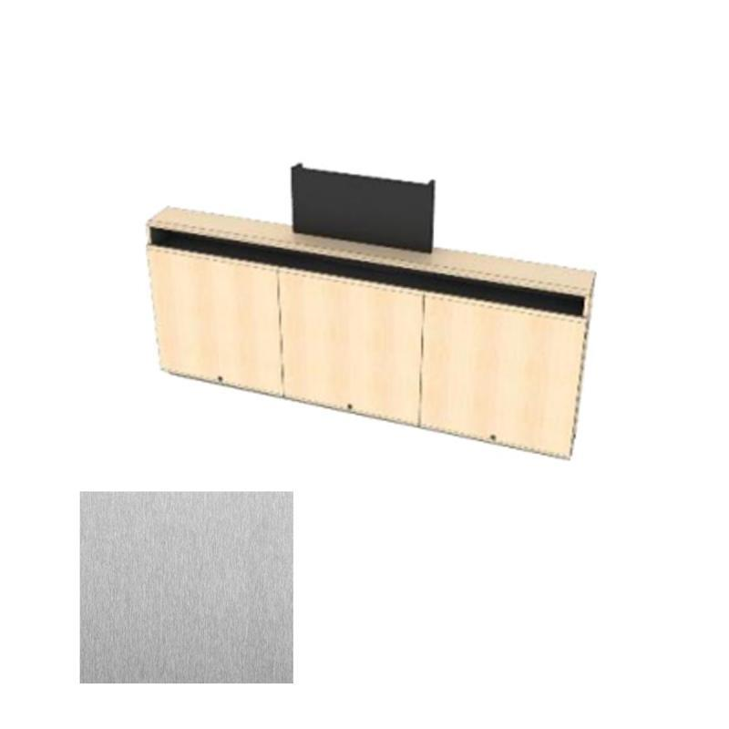 CR3-WM-CM SST Triple Rack Wall Mounted Credenza + Cable Management, Silver Silk
