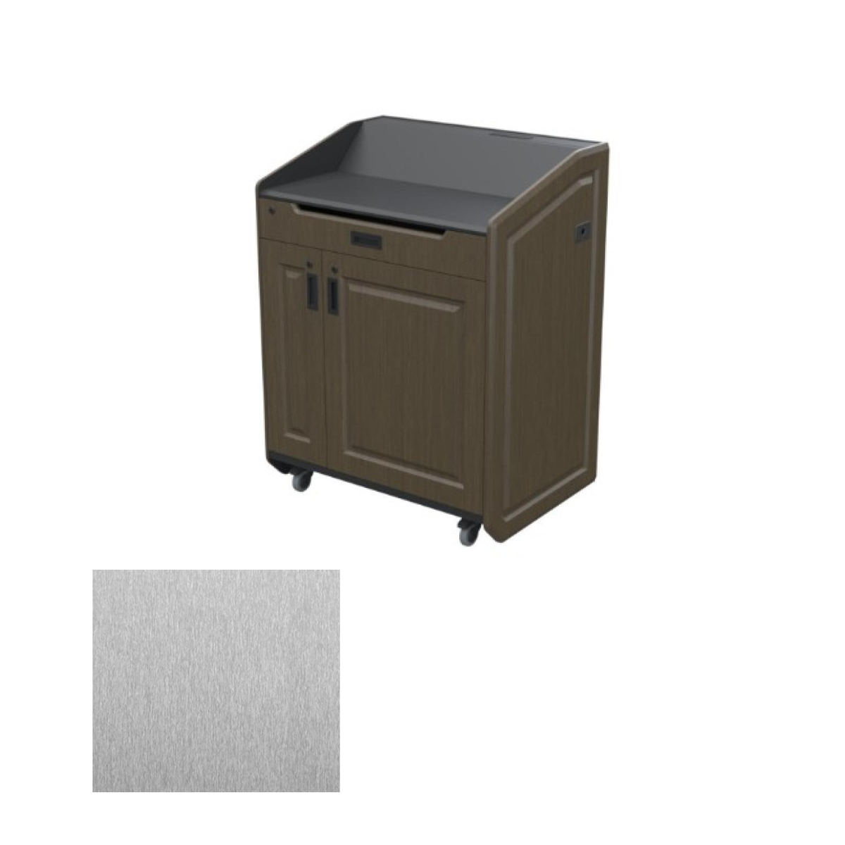 LEX36 SST Multimedia Lectern, Silver Silk