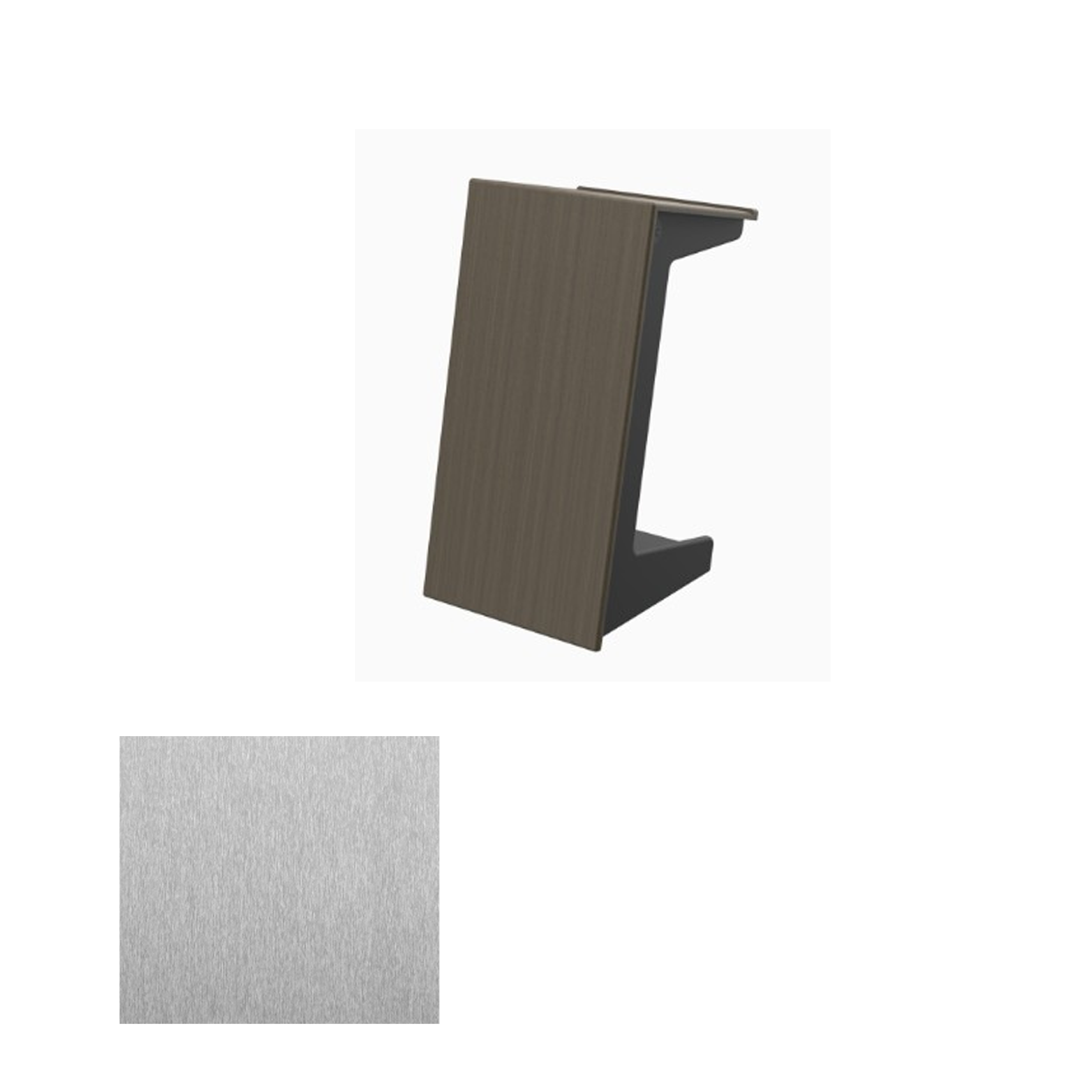 LEX72 SST Modern Mobile Lectern, Silver Silk