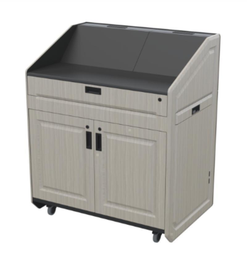 PDX21 SBT Executive Podium with Pocket Doors, Saratoga Blonde
