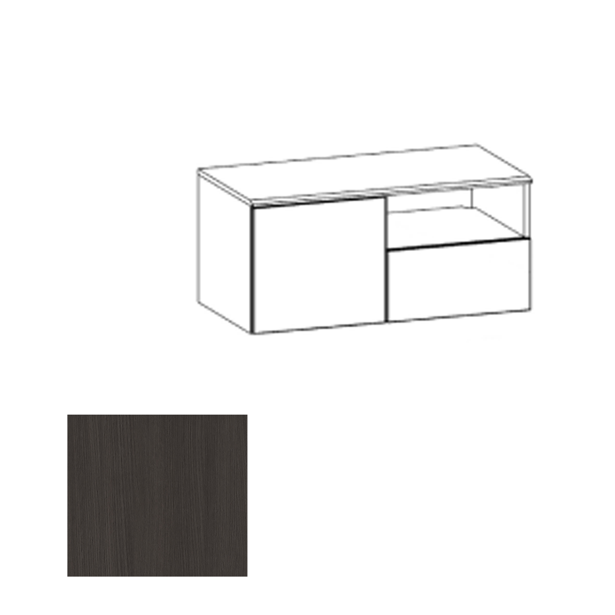 CR2HWL AMT Wall Mounted Credenza Left, Avery Marin