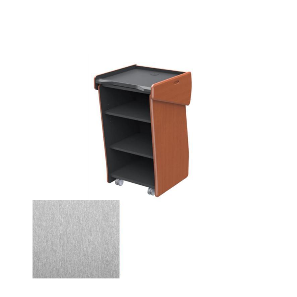 LEX41 SST Modern Lectern, Silver Silk