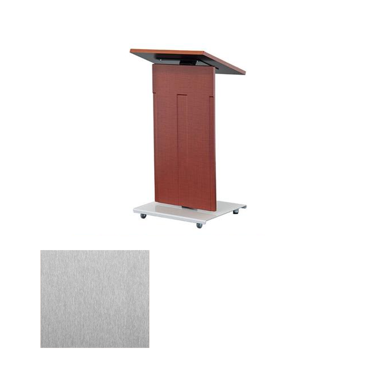 LEXYZ20-T SST Modern Lectern, Silver Silk