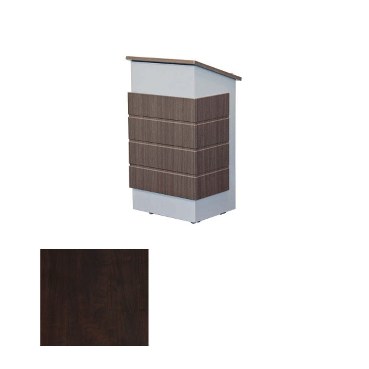 LEXYZ26 CPT Modern Elegant Mobile Lectern, Chocolate Pear