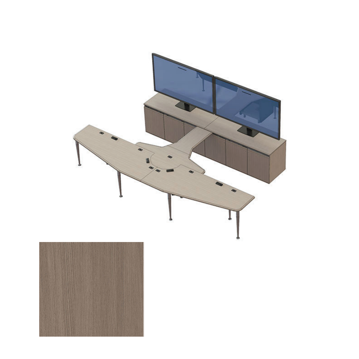 VC-TABLE T4 Package AST Video Conference Table, Avery Suede