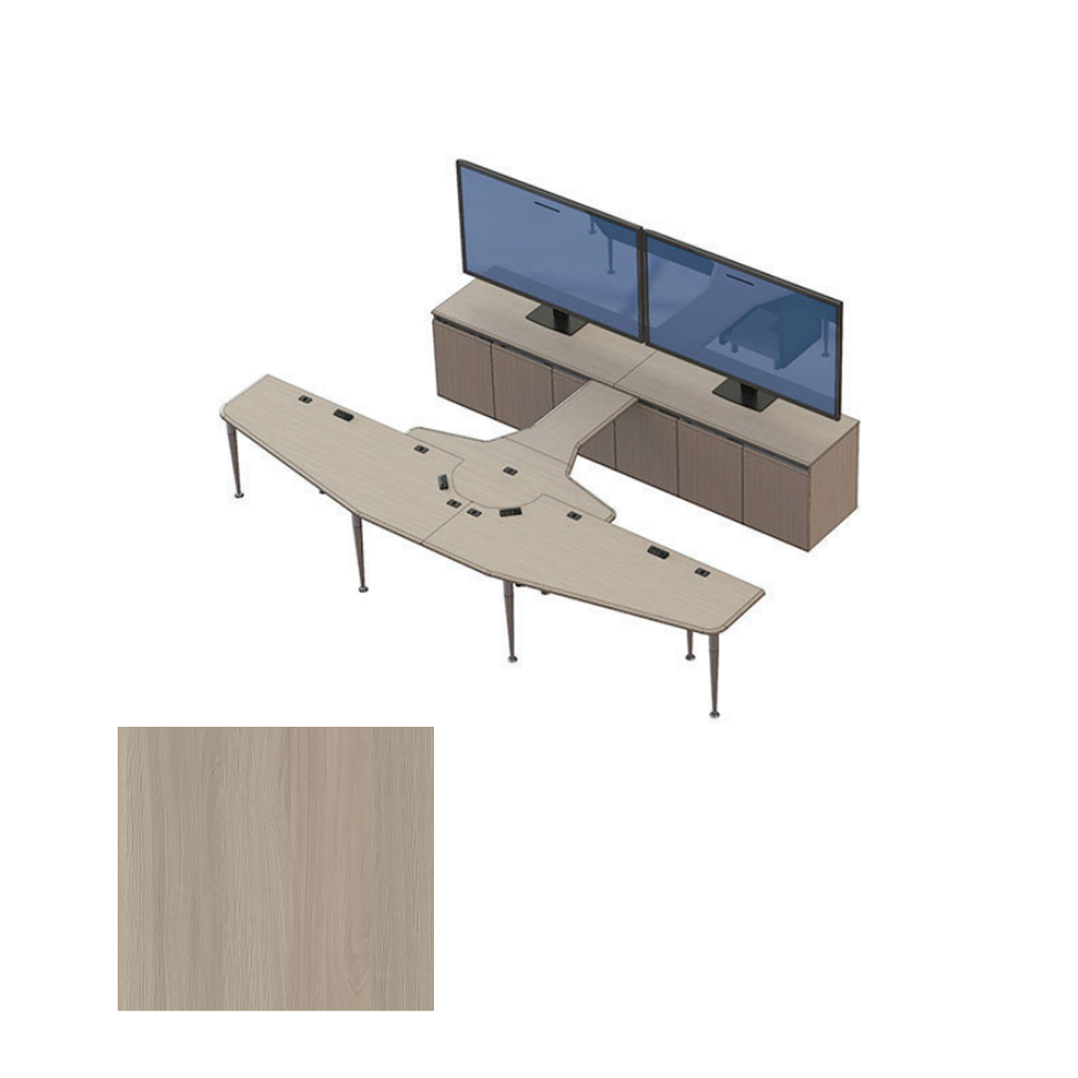 VC-TABLE T4 Package SBT Video Conference Table, Saratoga Blonde