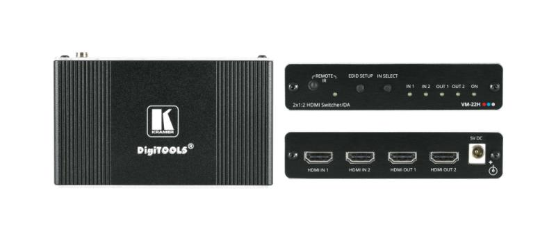 VM-22H 2x1:2 Compact HDMI Switchable Distribution Amplifier