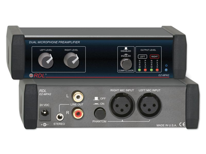 EZ-MPA2X Dual Microphone Preamplifier - Stereo Output with Compressors