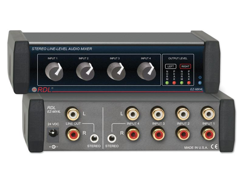 EZ-MX4LX Stereo Line-Level Audio Mixer - 4X1