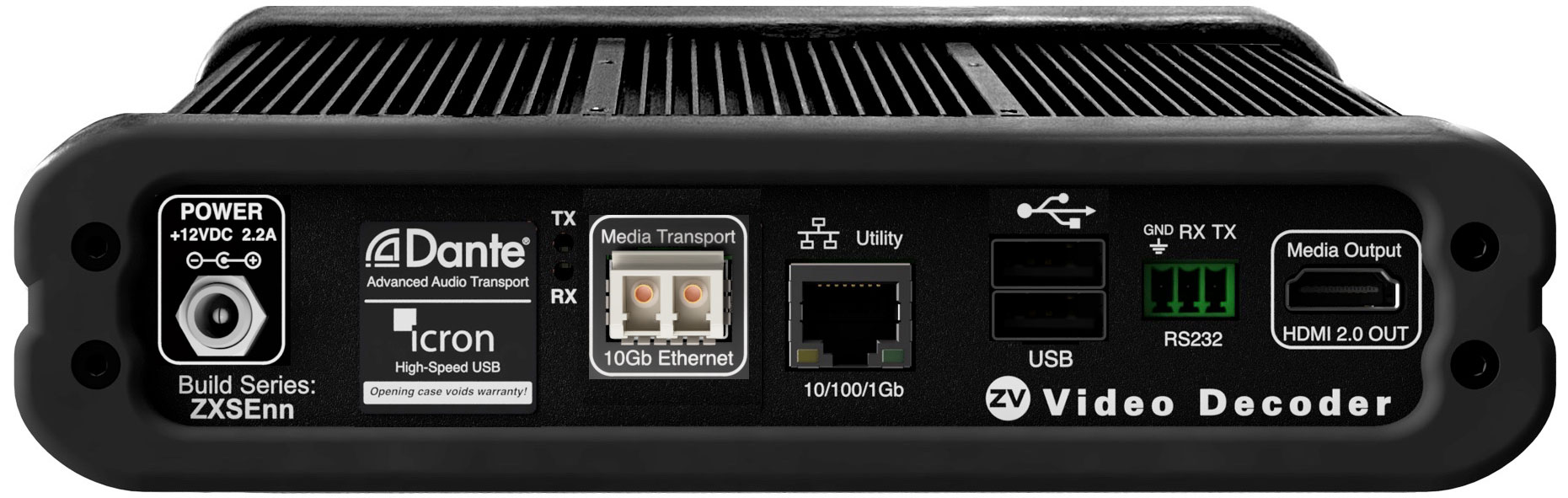 Z4KF2XS-DAU ZyPer4K–XSE Fiber Decoder with Dante and Icron