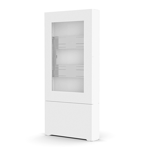LF43UWP Impact Floor Standing Kiosk – Portrait 43” White