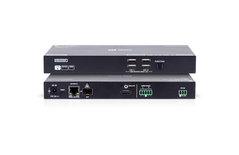 GVN-HDMI-RX110AP-DNT 1G AV-over-IP Receiver for 4K60 signals with Dante audio support