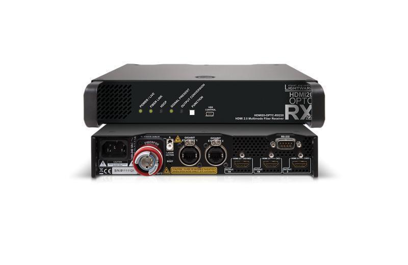 HDMI20-OPTC-RX220-FOX HDMI 2.0 Full 4K Fiber Optical Extender with Gigabit Ethernet